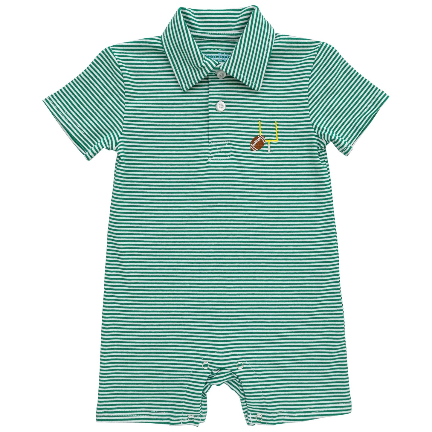 Green Game Day Polo Romper