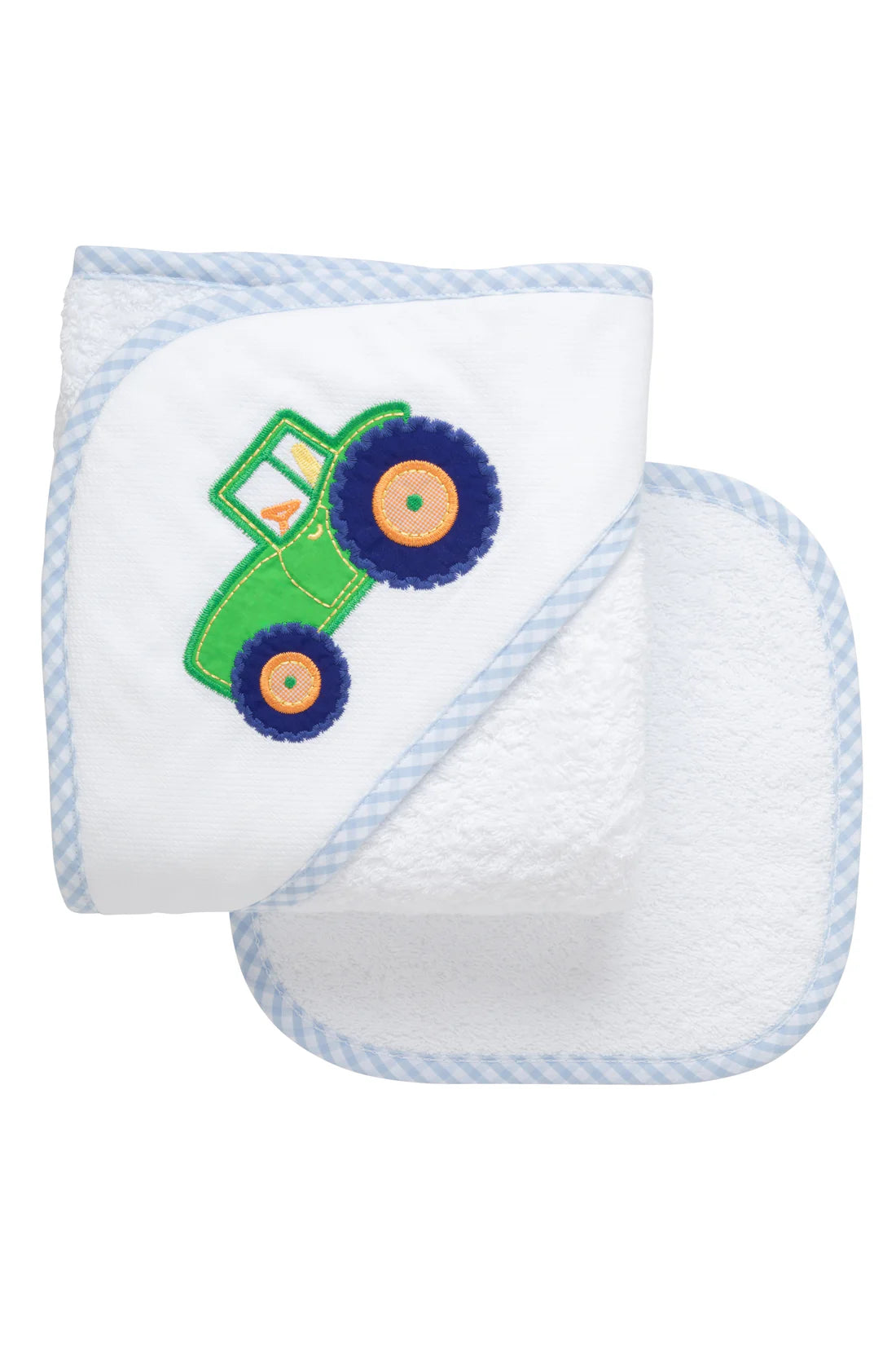 Tractor Applique Hooded Towel & Washcloth Set