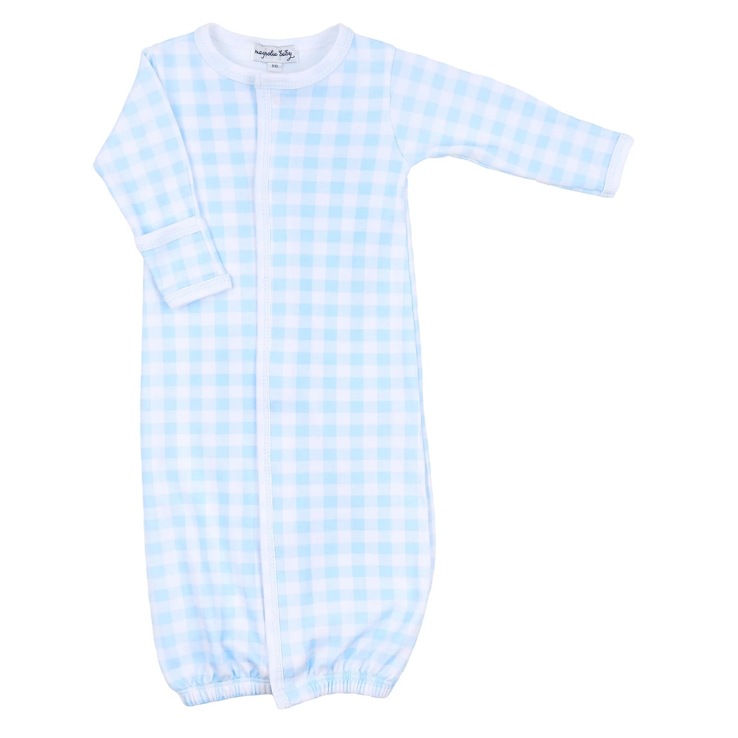 Blue Baby Checks Converter Gown