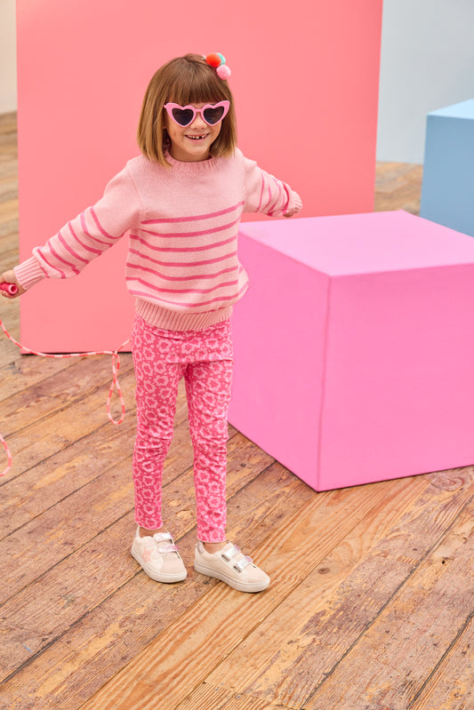 Pink Maple Leaf Leggings