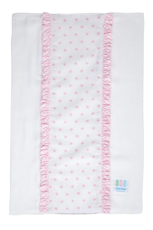Bow Fancy Fabric Burp - Pink