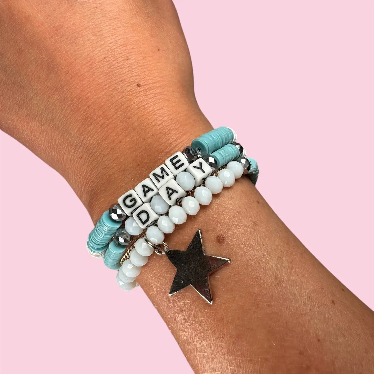 Adult Game Day Bracelet Set - Light Blue