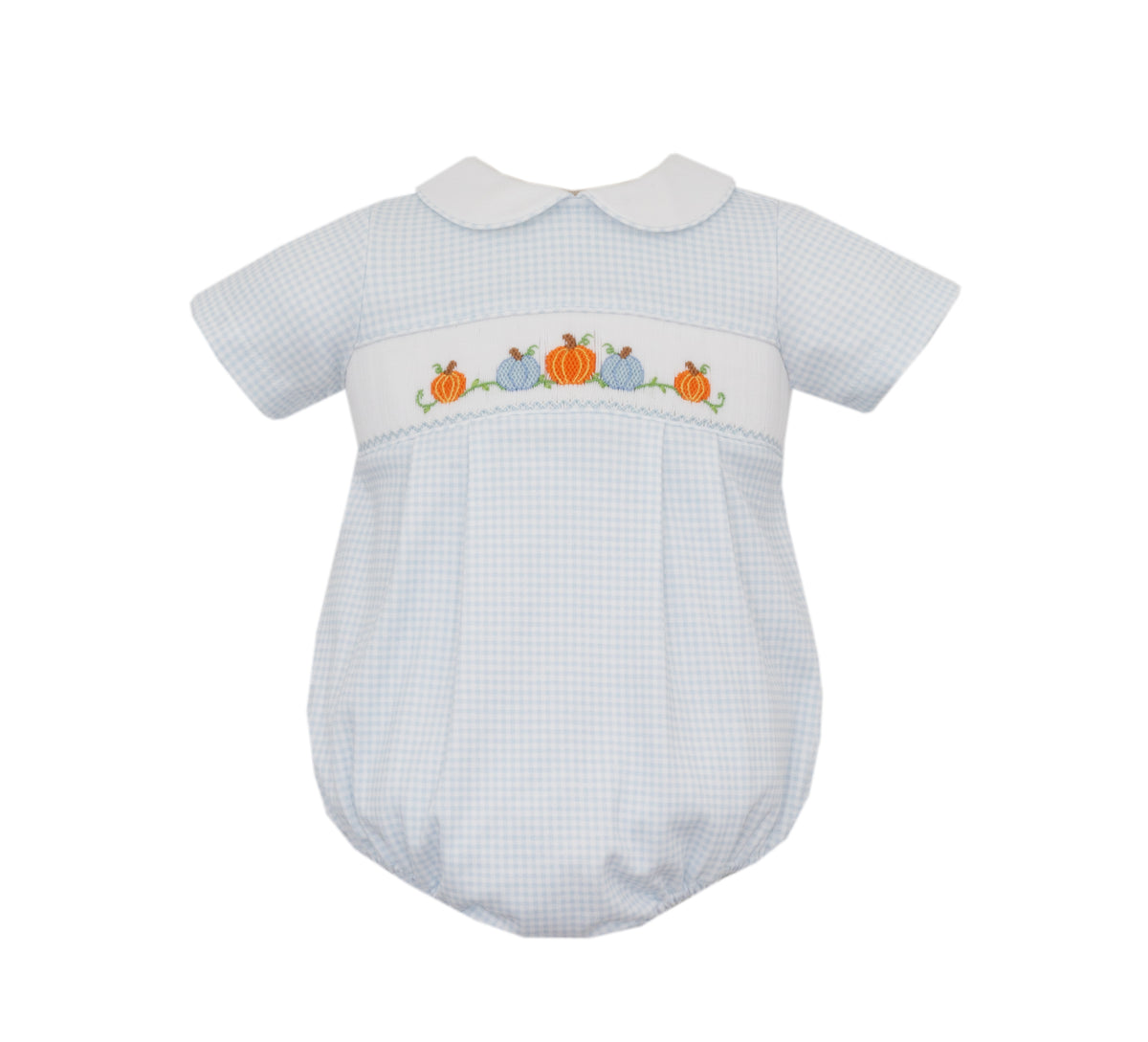 Pumpkin Gingham Boy's Bubble