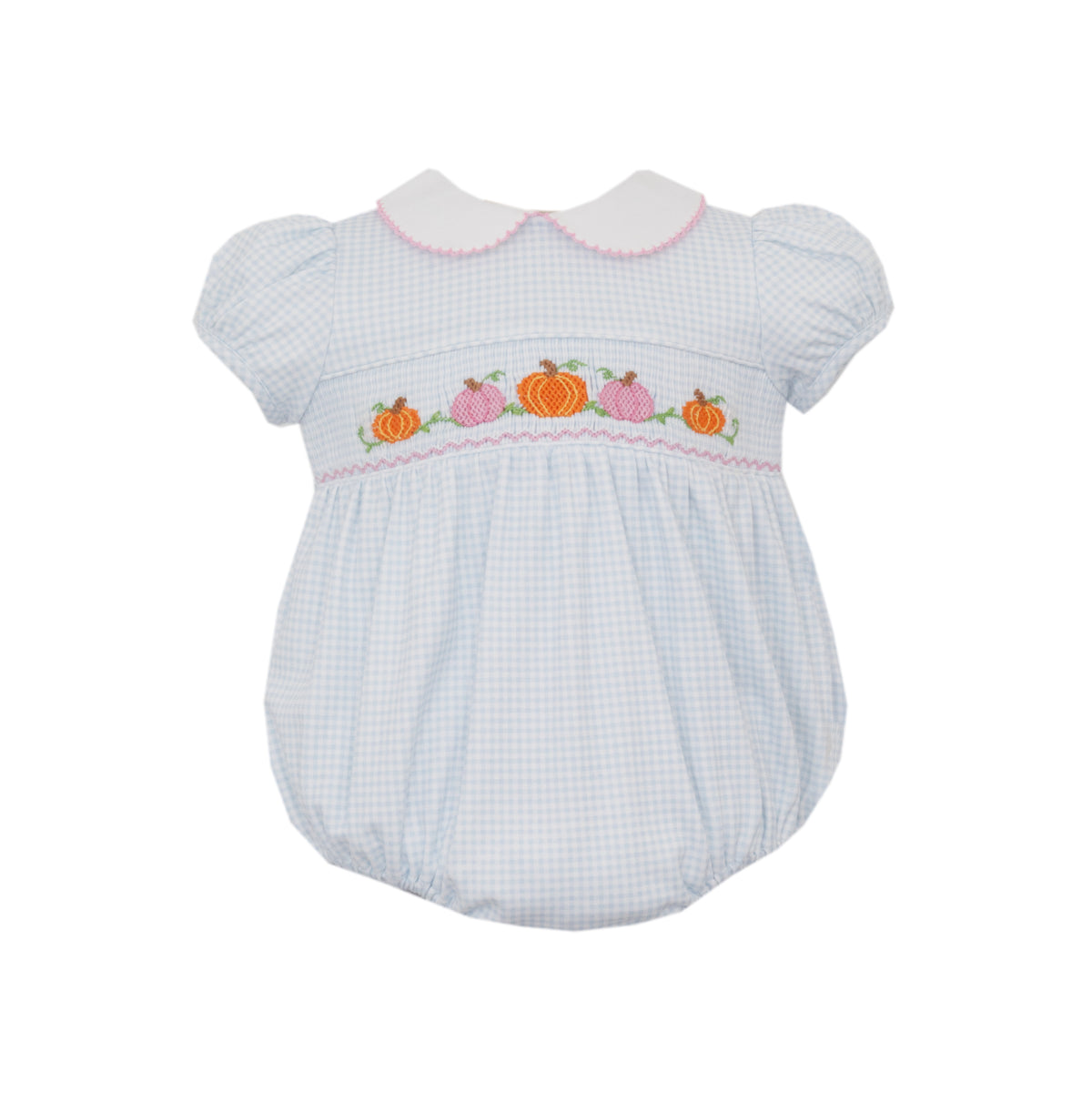 Pumpkin Gingham Girl's Bubble