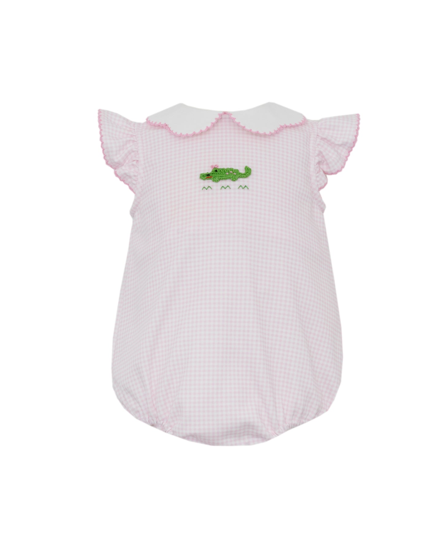 Alligator Girl's Pink Knit Gingham Bubble