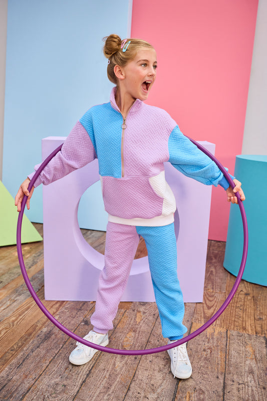 Trellis Color Block Jogger Set