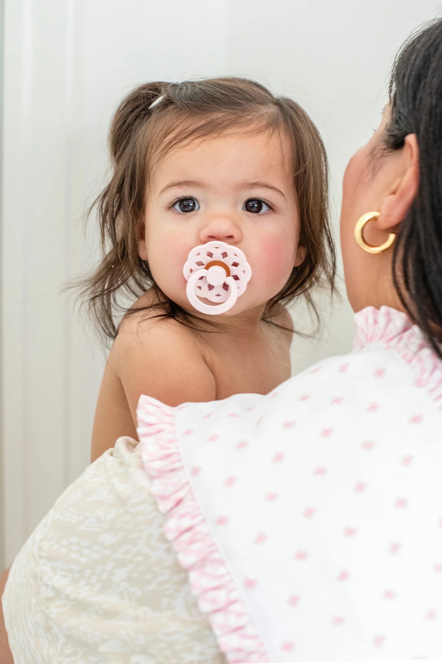 Bow Fancy Fabric Burp - Pink