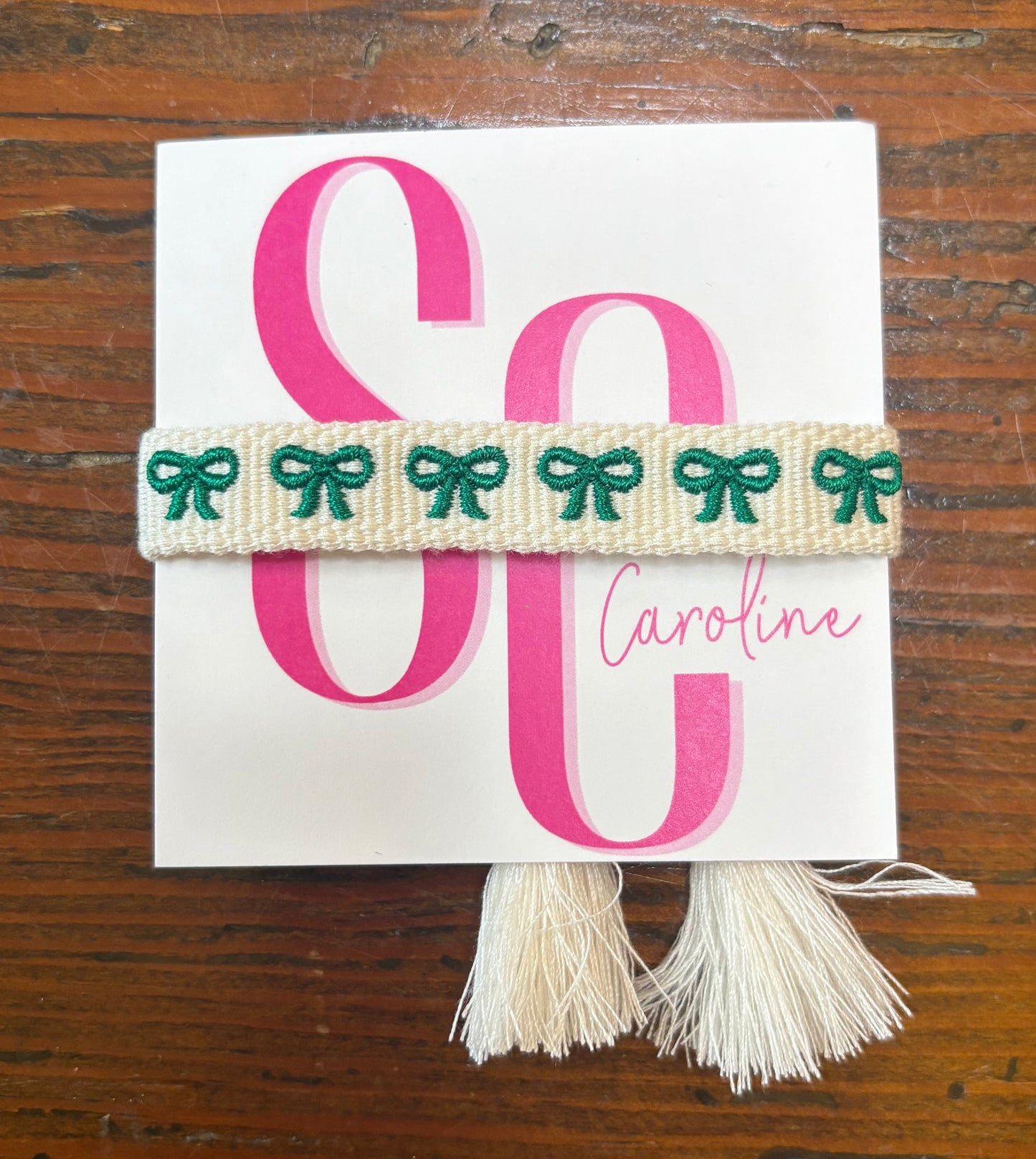Mini Green Bows Tassel Bracelet