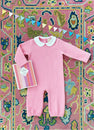 Poppy Dell Playsuit-Quilted-Hamptons Hot Pink/Worth Ave White