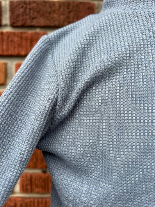 Mock Neck Top - Dusty Blue