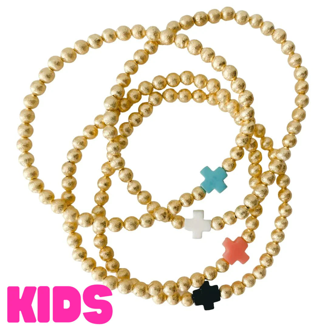 Kids Colored Cross Bracelet - White