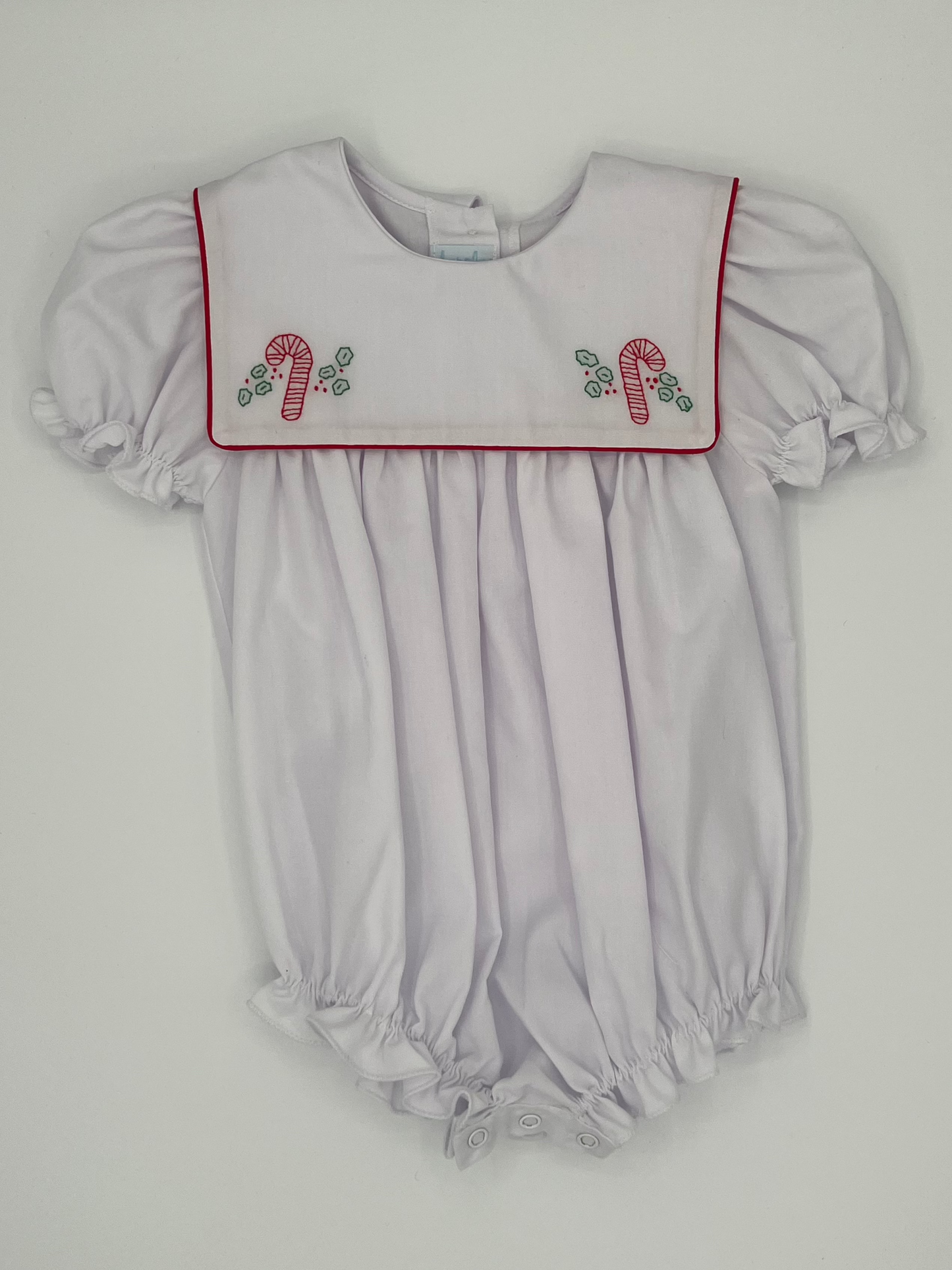 Candy Cane Square Collar Girl Bubble