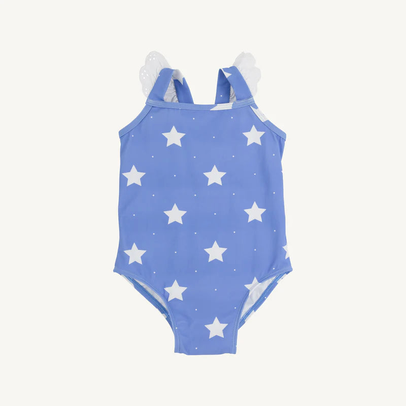 Long Bay Bathing Suit- North Sea Stars/Worth Ave White