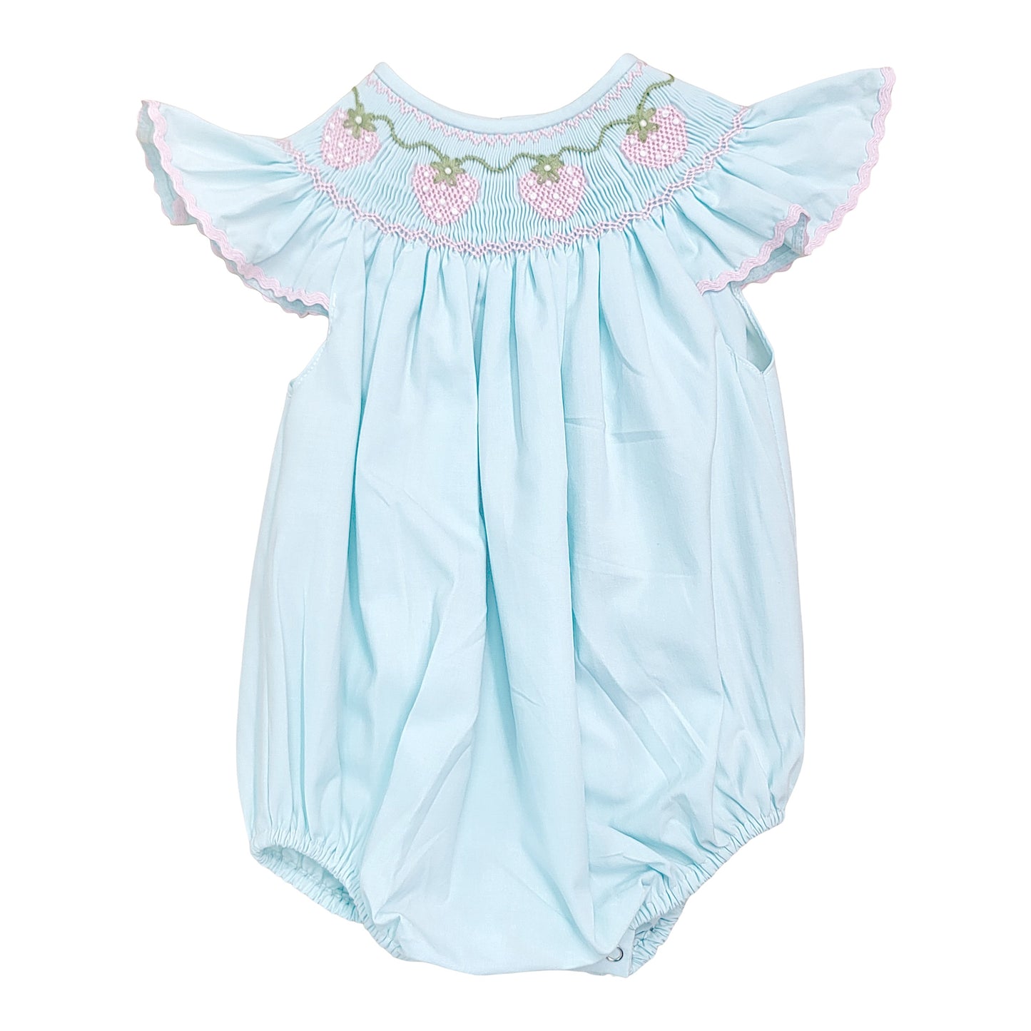 Strawberry Mint Smocked Bubble