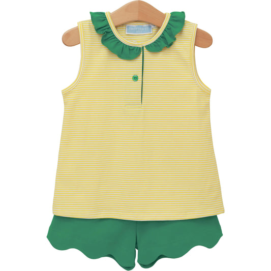 Nora Short Set - Yellow/Green