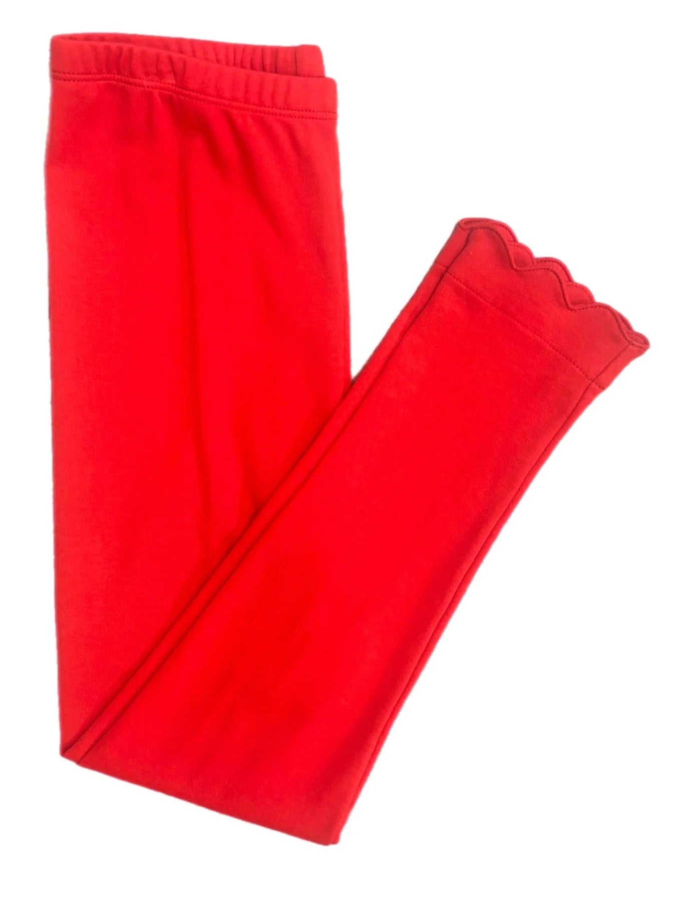Red Scalloped Leggings