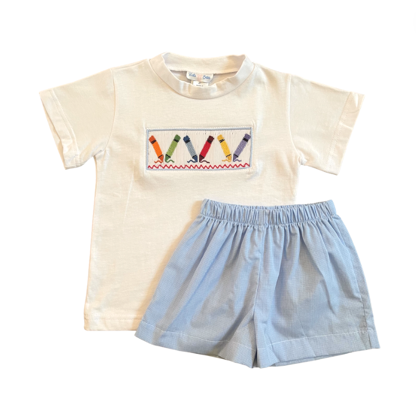 Crayon Smocked Short Set
