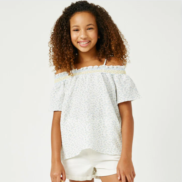 Floral Smocked Off-Shoulder Top