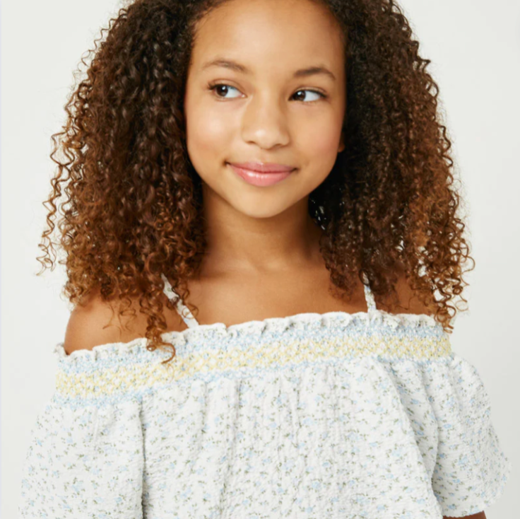 Floral Smocked Off-Shoulder Top