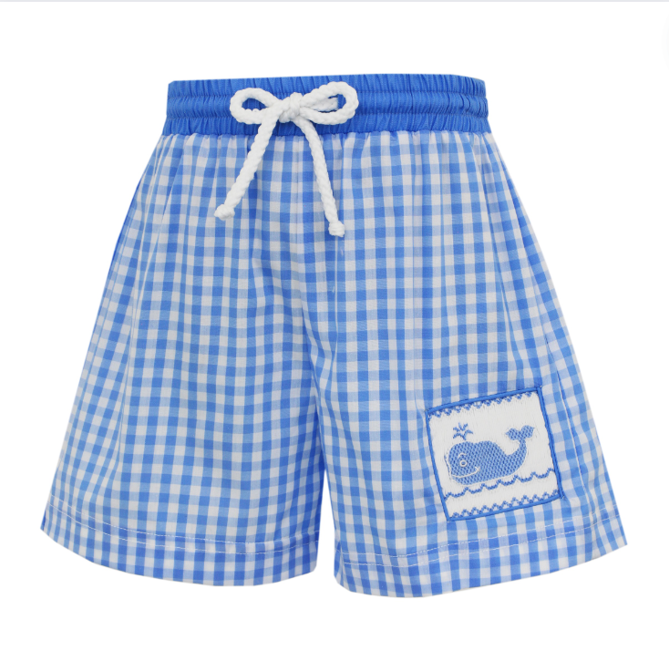 Whale Smocked Swim Trunk