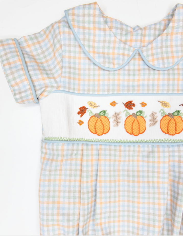 Pumpkin Smocked Boys Bubble