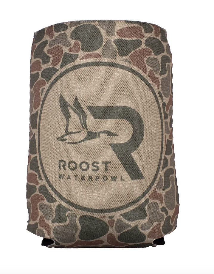 Roost Camo Circle Logo Koozie