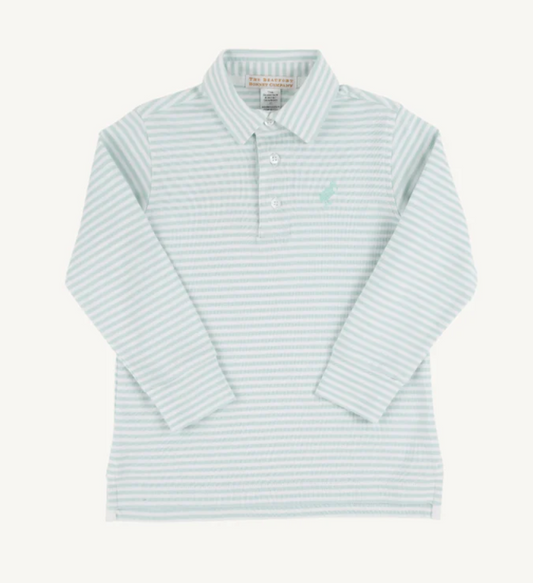 Prim And Proper Polo LS - Greenwich Green