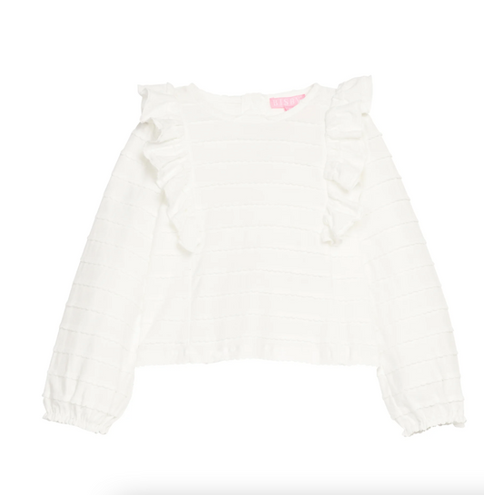 Ruffle Blouse - White Scallop