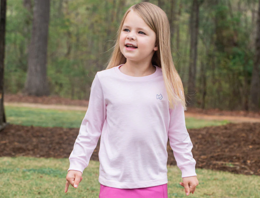 Girls Long Sleeve Cotton T-Shirt - Pink Tulle