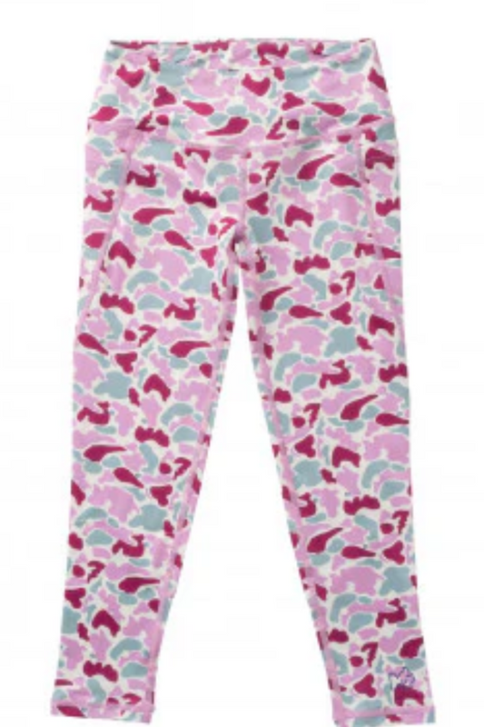 Girls Athletic Leggings - Break Point Camo