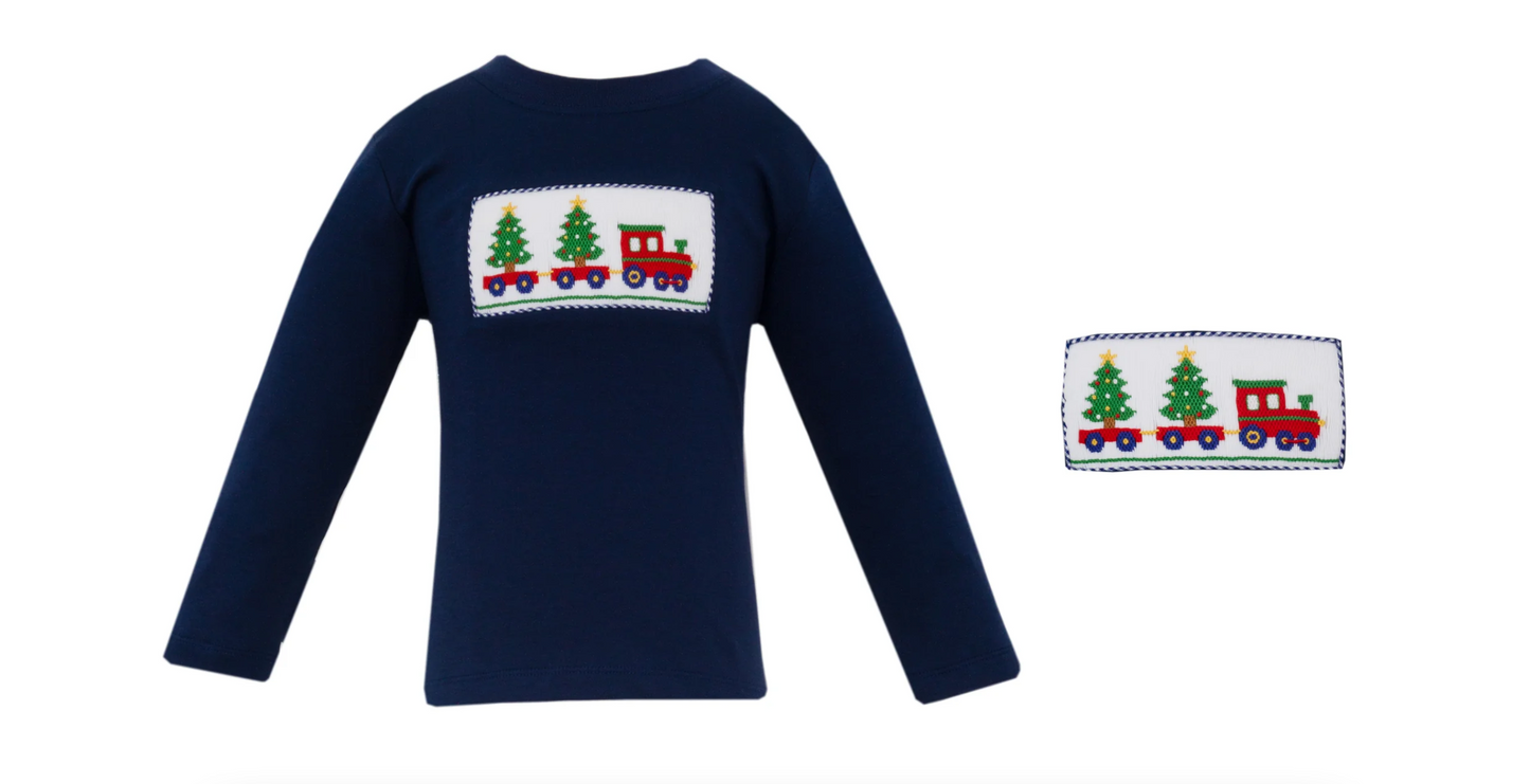Christmas Train Smocked Tee