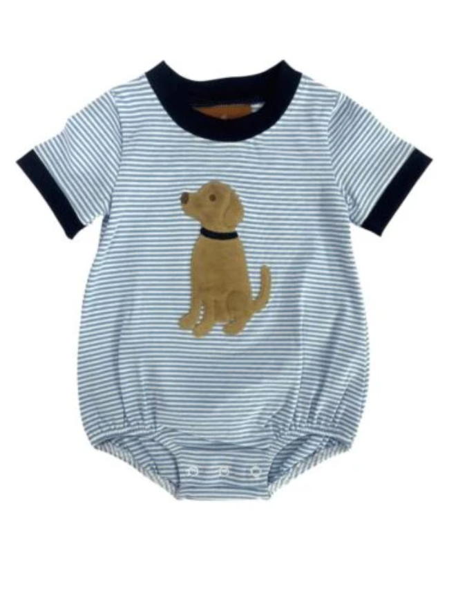 Puppy Applique Boys Bubble