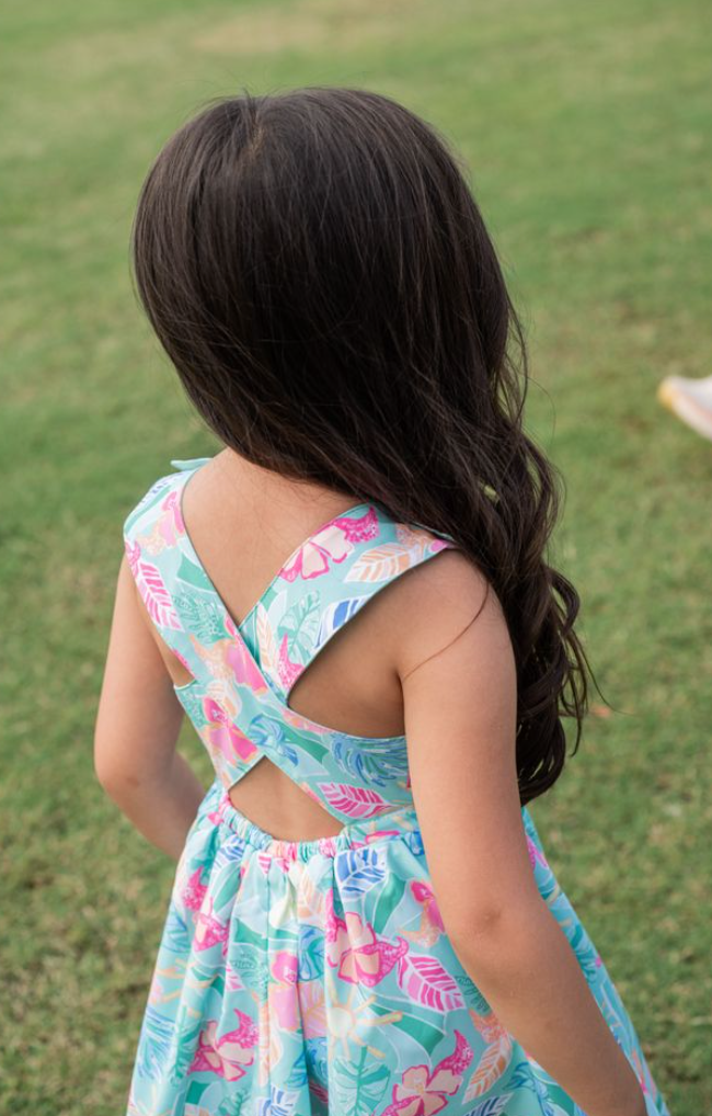 Crisscross Back Dress - Palm Paradise