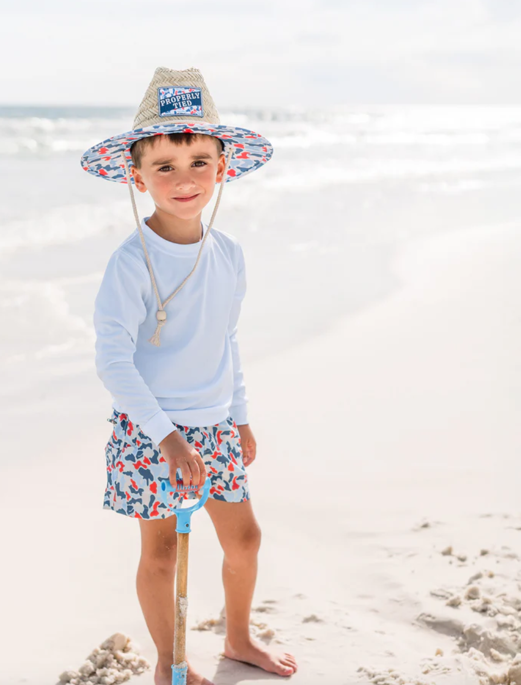Boys Cabo Straw Hat - Americana Camo