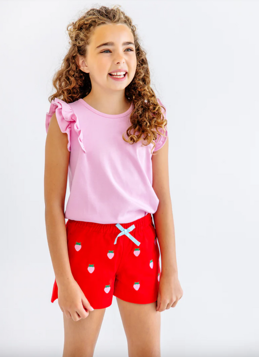 Ruehling Ruffle Top - Pier Party Pink