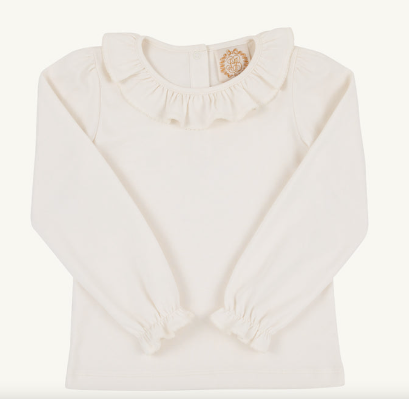 LS Ramona Ruffle Shirt - Palmetto Pearl