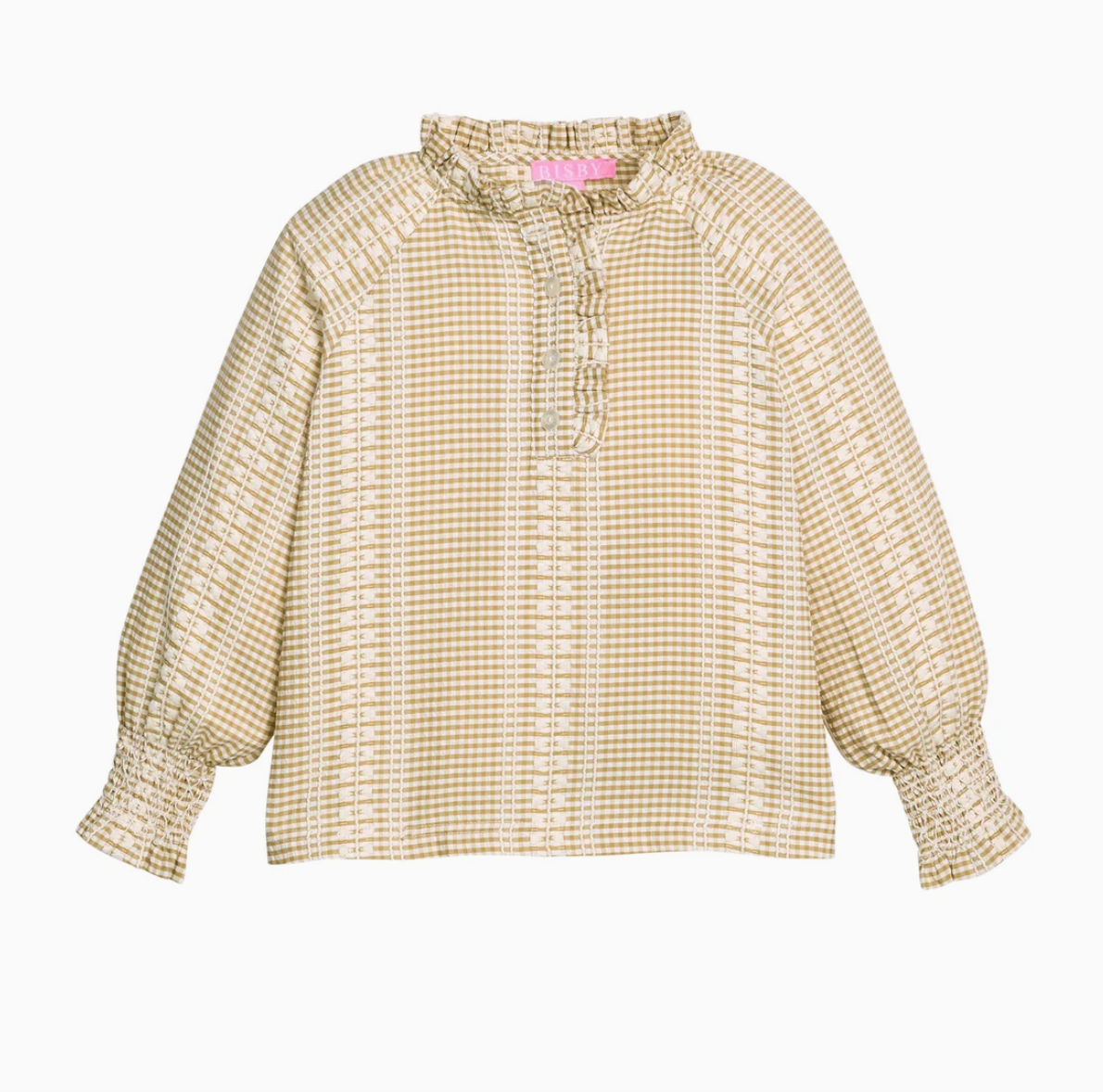 Gingham Khaki Shannon Top