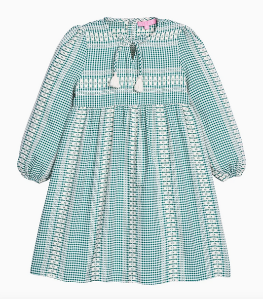 Geneva Green Gingham Dress