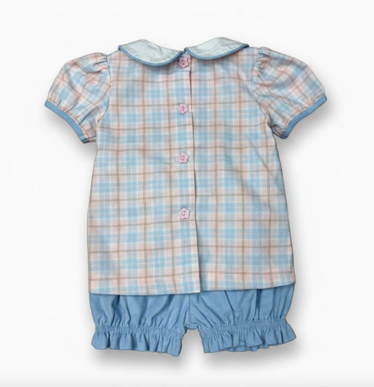 Pink/Blue Plaid Bloomer Set