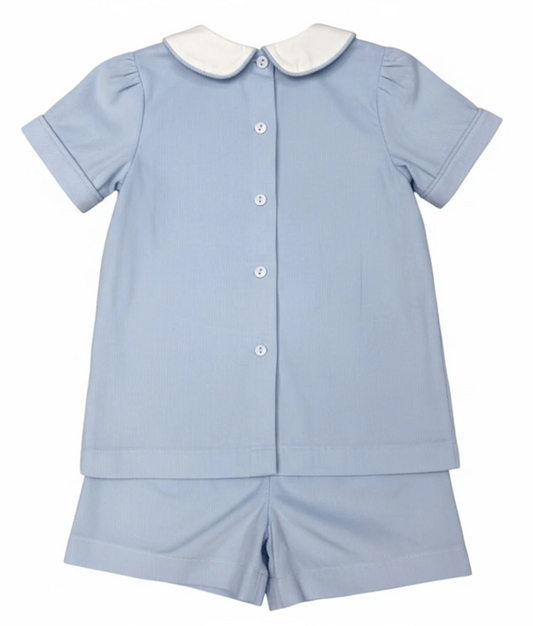Blue Corduroy Short Set