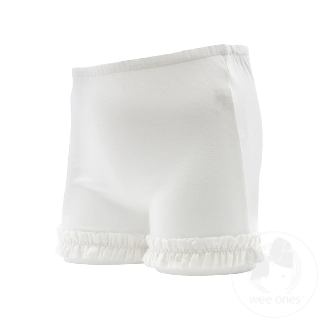 Wee Ones Wundershorts Ruffle-White