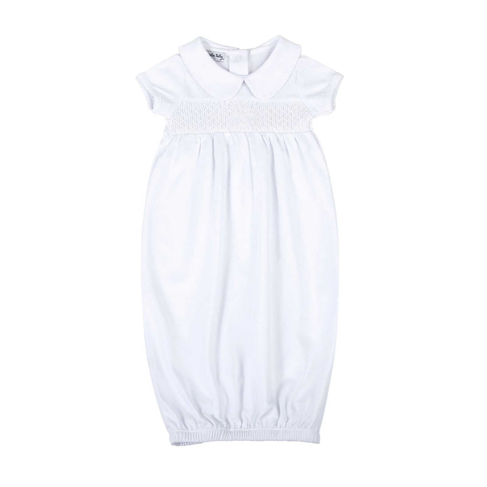 Blessed Smocked Collared Ss Gown - White – The Byrd's Nest Children's 