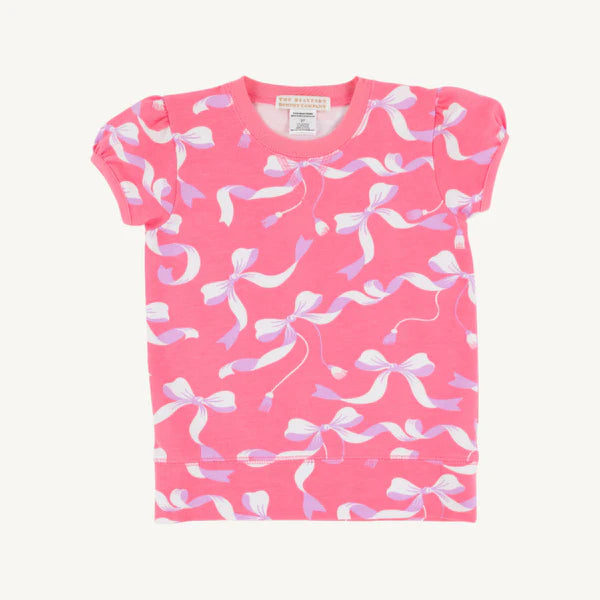 Cassidy Comfy Crewneck- Short Puff Sleeve Bagley Bows