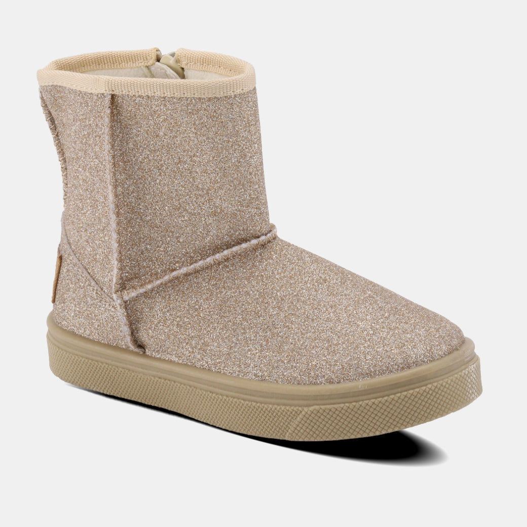 Frost Zip-Up Boots-Gold Glitter