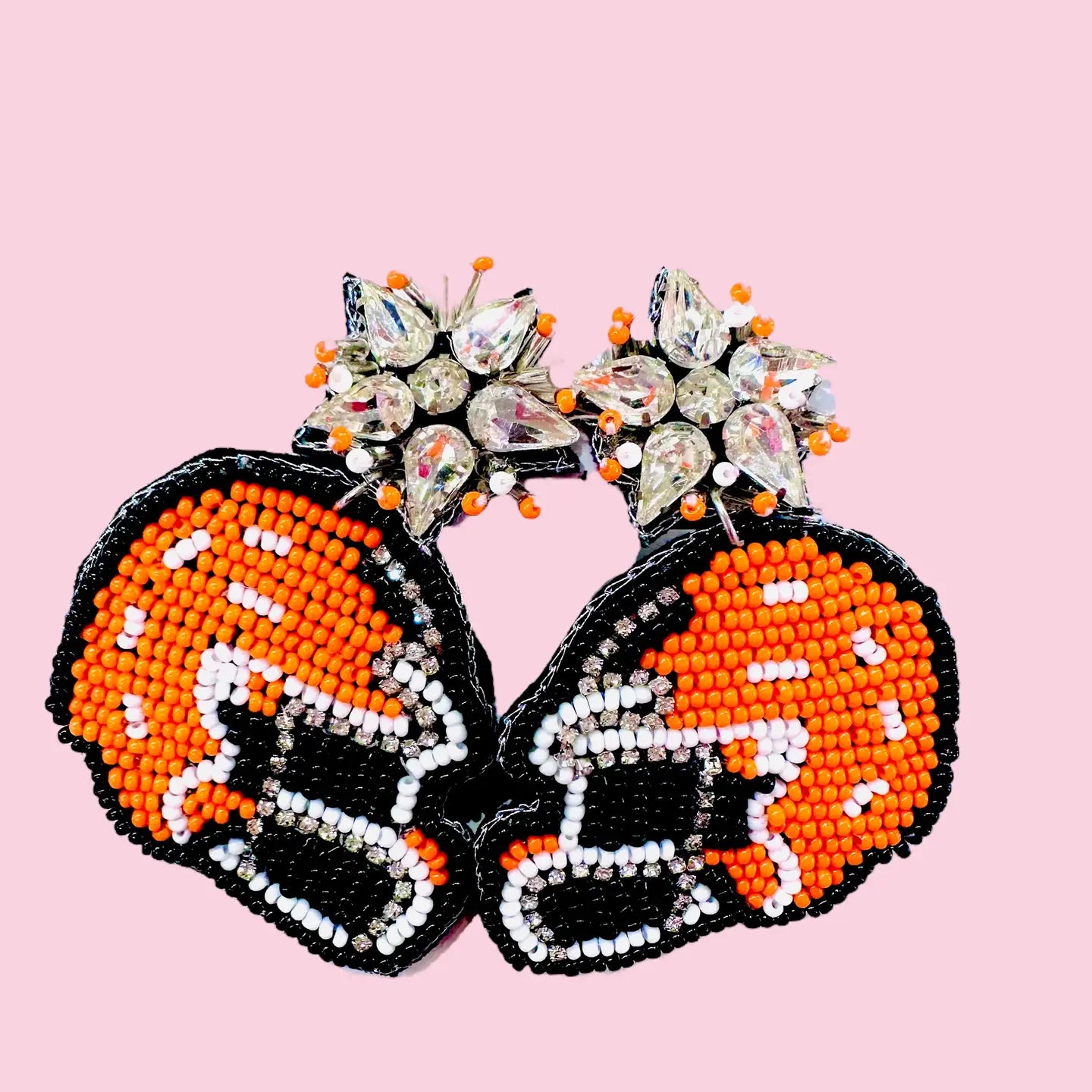 Orange Helmet Earrings