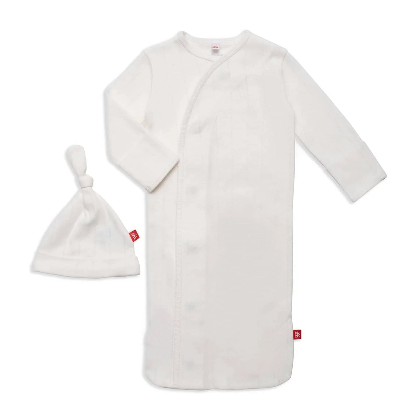 Ivory Pointelle Magnetic Gown + Hat