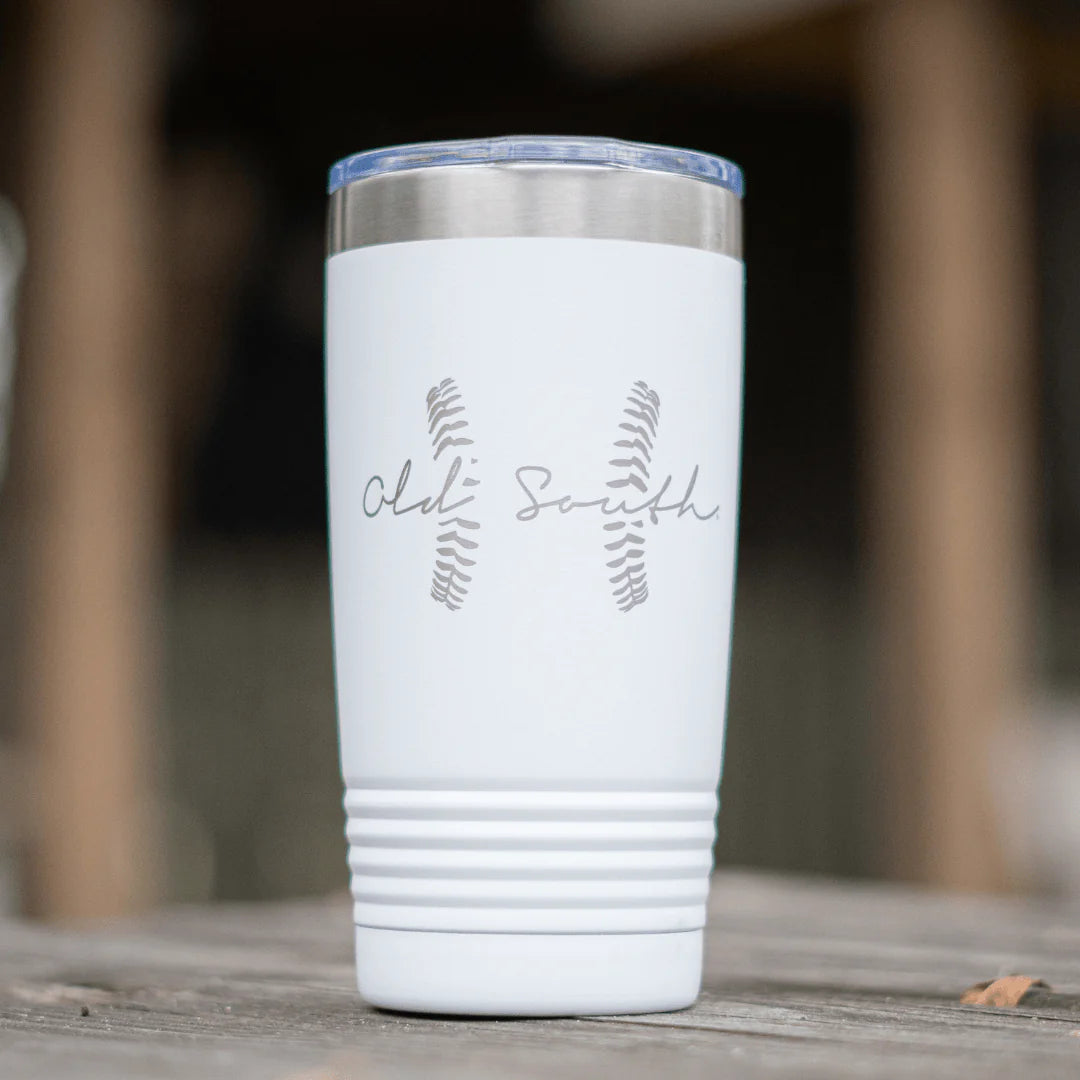 Baseball Tumbler 20oz-White