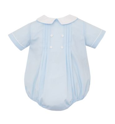 Light Blue Poplin Boys Bubble S/S