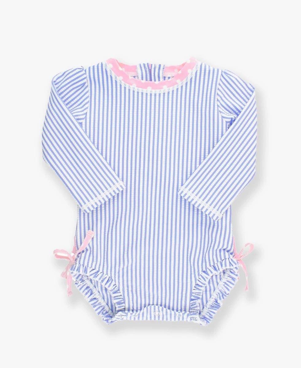 Seersucker Rash Guard One Piece