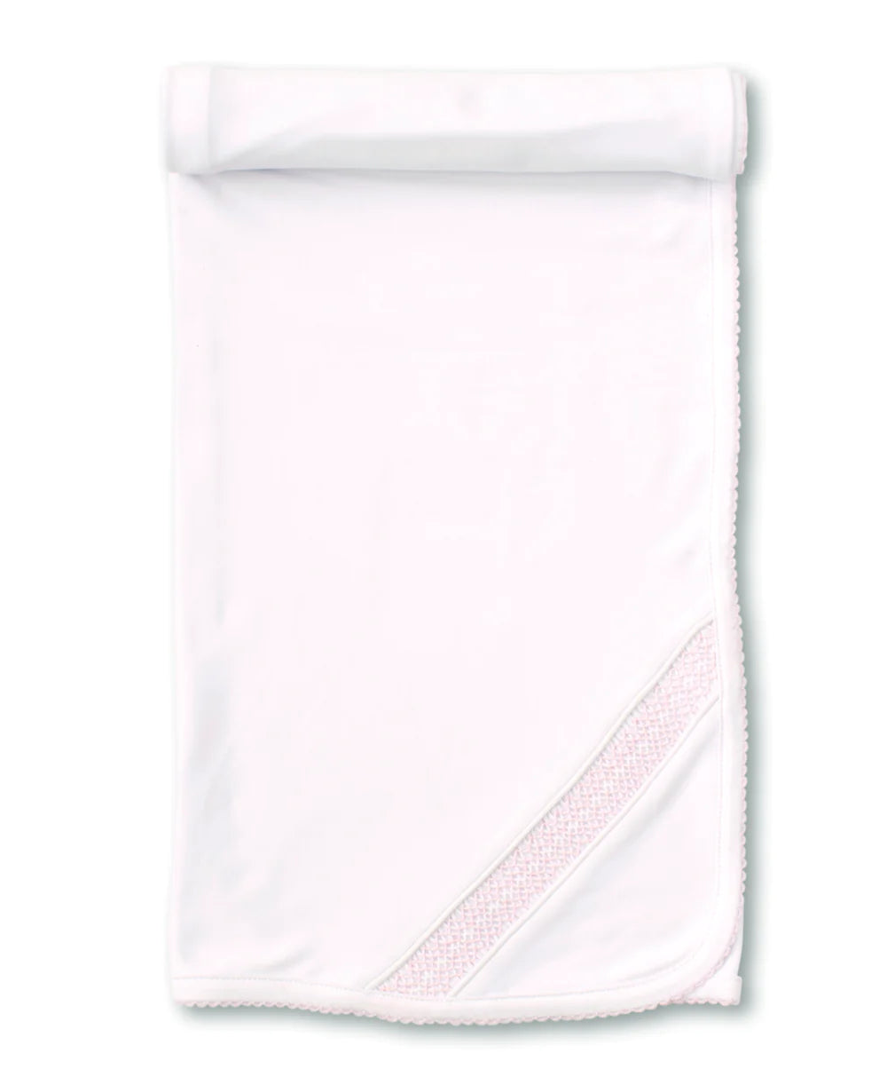 Charmed Smocked Blanket - White/Pink
